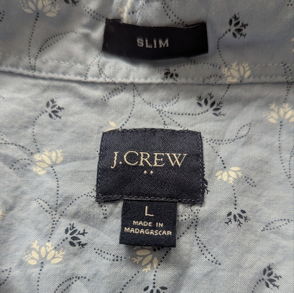J.Crew Sky Blue Patterned Button-Down Shirt | Classic Preppy - Picture 4 of 5
